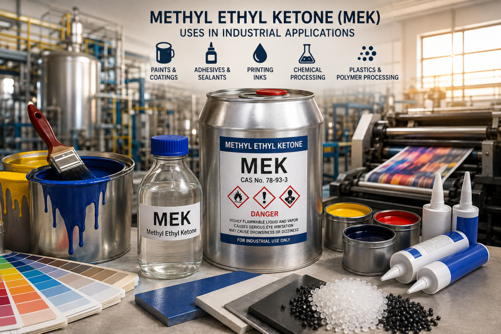 Methyl Ethyl Ketone Uses: Industrial Applications 5 Methyl Ethyl Ketone Uses in paints, coatings, adhesives and industrial manufacturing